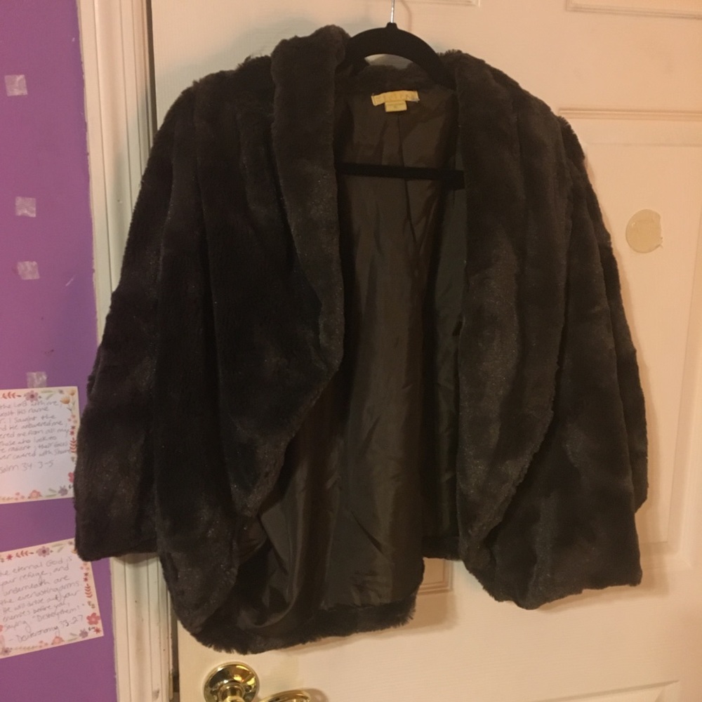 Faux fur brown wrap